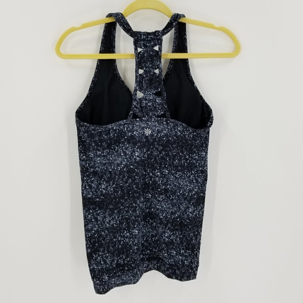 Athleta X’s & O’s Workout Yoga Athletic Tank Top Black Built in Bra Size Medium - Picture 4 of 8